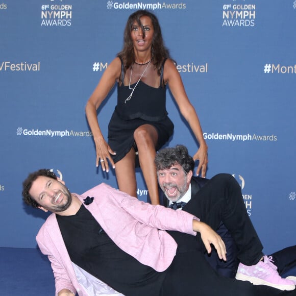 Eric Antoine, Stéphane Plaza et Karine le Marchand - Cérémonie de clôture du 61ème Festival de Télévision de Monte Carlo le 21 juin 2022. © Denis Guignebourg/Bestimage.