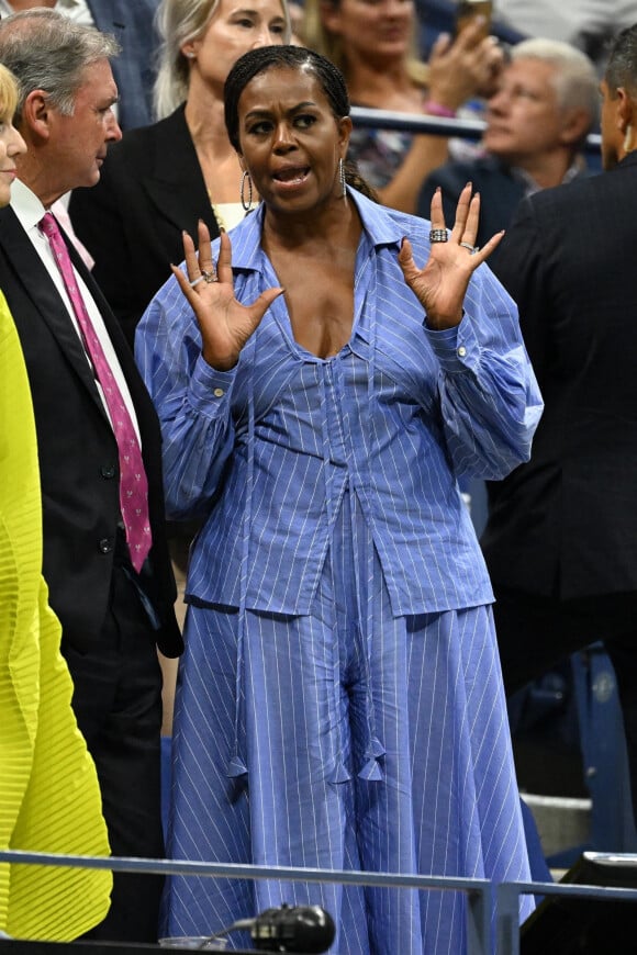 Michelle Obama - Celebrités au match de Tennis : Demi Finale de l'US Open de Flushing Meadows opposant Frances Tiafoe à Carlos Alcaraz (vainqueur). New York, États Unis le 09 Septembre 2022.