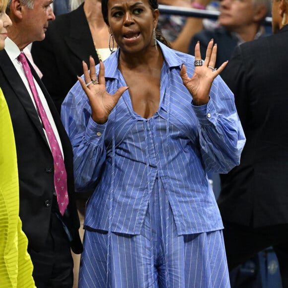 Michelle Obama - Celebrités au match de Tennis : Demi Finale de l'US Open de Flushing Meadows opposant Frances Tiafoe à Carlos Alcaraz (vainqueur). New York, États Unis le 09 Septembre 2022.