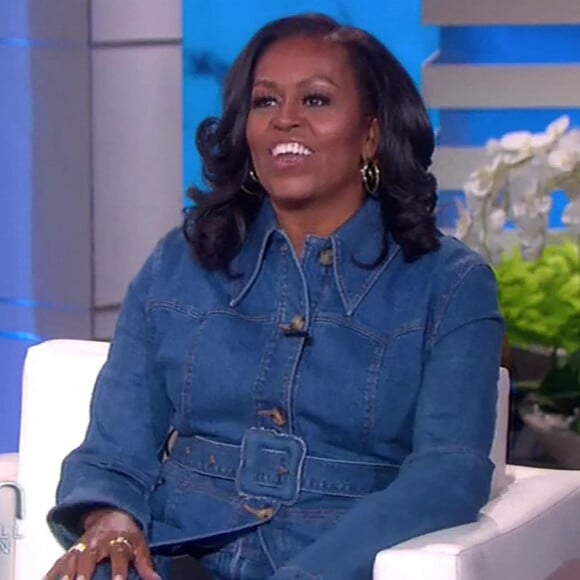 Michelle Obama sur le plateau de l'émission "The Ellen Show" à Los Angeles, le 19 avril 2022. 