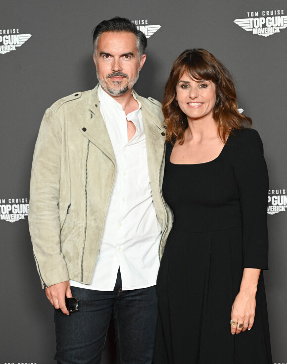 Faustine Bollaert et son mari Maxime Chattam - Avant-première du film "Top Gun Maverick" à l'UGC Normandie à Paris le 19 mai 2022. © Coadic Guirec/Bestimage.