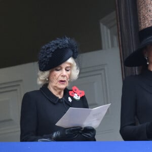 Camilla Parker Bowles, reine consort d'Angleterre et Catherine (Kate) Middleton, princesse de Galles lors du "Remembrance Sunday Service" à Londres, Royaume Uni, le 13 novembre 2022. 