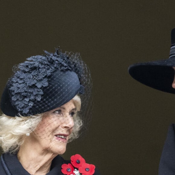 Camilla Parker Bowles, reine consort d'Angleterre, et Catherine (Kate) Middleton, princesse de Galles, - Les membres de la famille royale d'Angleterre et les personnalités lors du "Remembrance Sunday Service" à Londres, le 13 novembre 2022. 