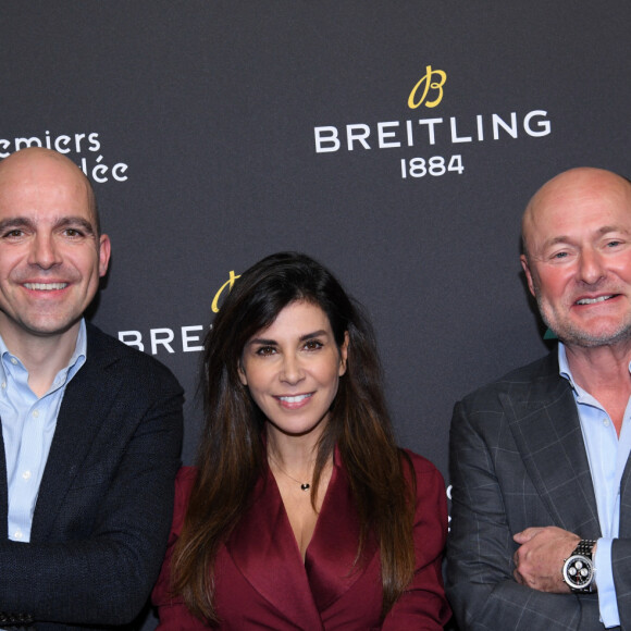 Exclusif - Edouard d'Arbaumont (PDG Breitling Europe), Reem Kherici, Georges Kern (PDG Breitling) - Dîner de charité Breitling à la Samaritaine pour l'association "Premiers de Cordée" à Paris, le 14 novembre 2022. © Rachid Bellak/Bestimage