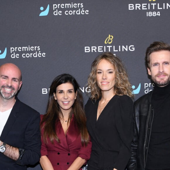 Exclusif - Edouard d'Arbaumont PDG Breitling Europe, Julien Arruti, Reem Kherici, Elodie Fontan et son compagnon Philippe Lacheau, Georges Kern (PDG Breitling) - Dîner de charité Breitling à la Samaritaine pour l'association "Premiers de Cordée" à Paris, le 14 novembre 2022. © Rachid Bellak/Bestimage