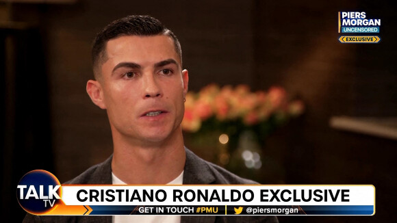 Cristiano Ronaldo révèle s'être senti trahi et déclare n'avoir "aucun respect" pour l'entraîneur du club Manchester United, E.ten Hag, lors d'une interview à Piers Morgan sur la chaîne Talk Sport. Londres. Le 13 novembre 2022.