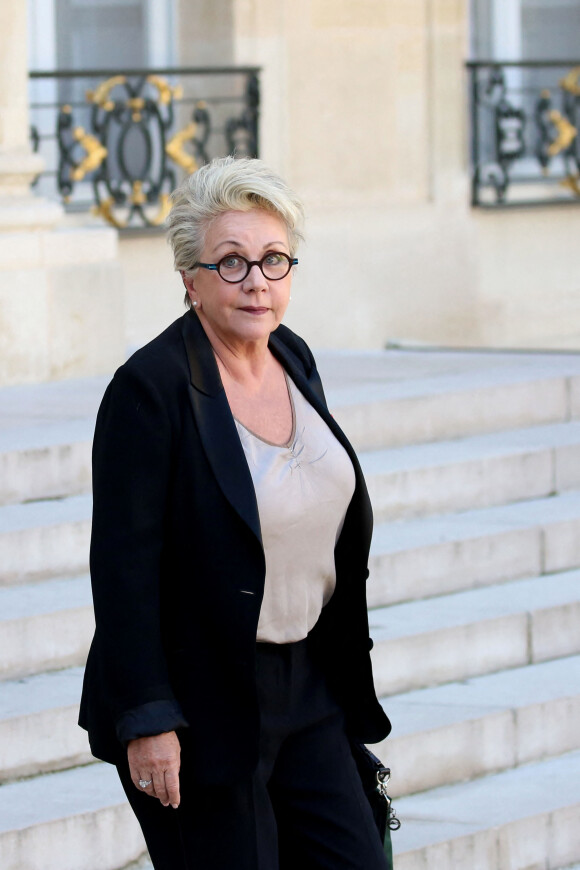 Francoise Laborde lors de la sortie du conseil des ministres du 12 septembre 2018 au palais de l'Elysée à Paris. © Stéphane Lemouton / Bestimage