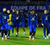 Equipe de France - Kingsley Coman ( France ) - Olivier Giroud ( France ) - - Entraînement de l'équipe de France de football avant le départ pour la coupe du monde au Qatar, au centre de formation et centre National du Footbal de Clairefontaine le 15 novembre 2022.