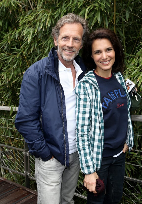 Stéphane Freiss et sa femme Ursula - People au village des internationaux de France de tennis à Roland Garros le 1er juin 2016. © Dominique Jacovides / Bestimage.
