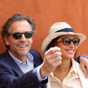 Stéphane Freiss avec sa femme Ursula - People au village des Internationaux de France de tennis de Roland Garros à Paris. Le 30 mai 2015.