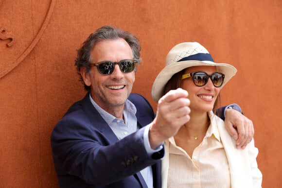 Stéphane Freiss avec sa femme Ursula - People au village des Internationaux de France de tennis de Roland Garros à Paris. Le 30 mai 2015.