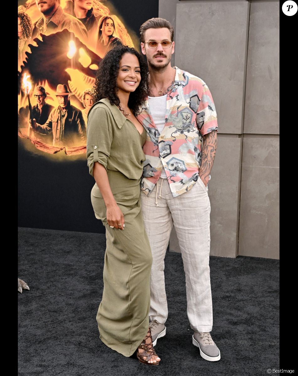 Christina Milian et M Pokora (Matt Pokora) à la première du film "Jurassic World Dominion" à Los Angeles, le 6 juin 2022.