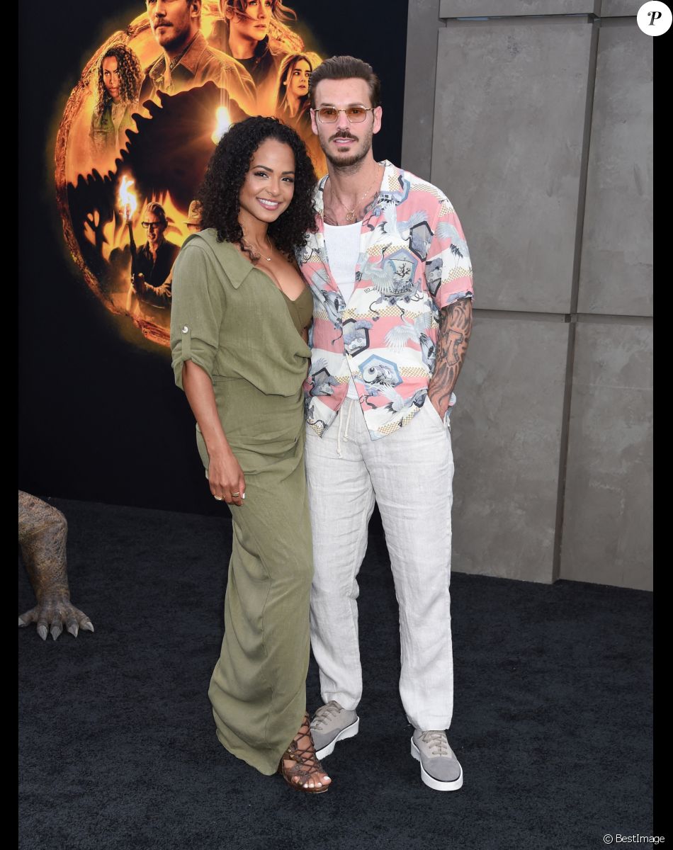 Christina Milian et son mari M Pokora (Matt Pokora) à la première du film "Jurassic World Dominion" à Los Angeles, le 6 juin 2022.