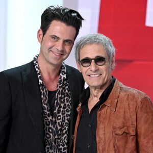 Exclusif - Gérard Lanvin et son fils Manu Lanvin pour l'émission Vivement dimanche au studio Gabriel de Michel Drucker