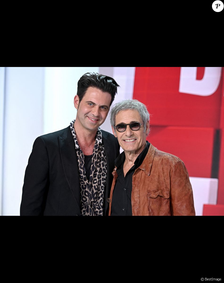 Exclusif - Gérard Lanvin et son fils Manu Lanvin pour l'émission Vivement dimanche au studio Gabriel de Michel Drucker