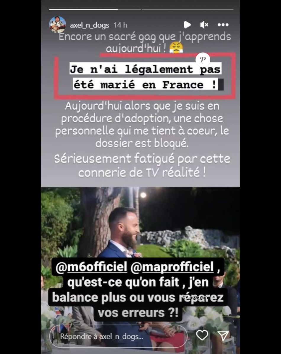 Axel en colère contre "Mariés au premier regard"
