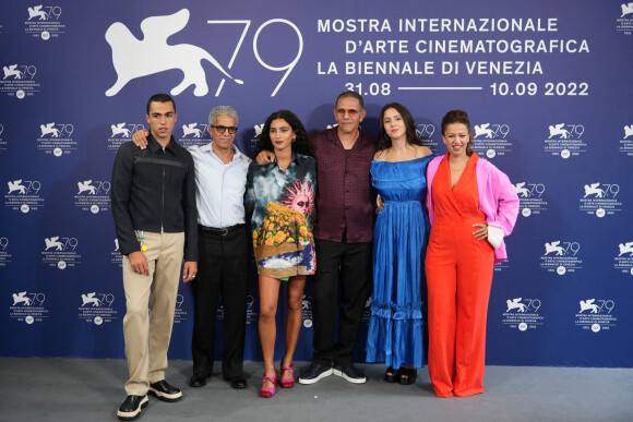 Carl Malapa, Sami Bouajila, Nina Zem, Roschdy Zem, Anaide Rozam and Meriem Serbah - Photocall de "Les Miens" au 79ème Festival International du Film de Venise (Mostra) le 9 septembre 2022. 