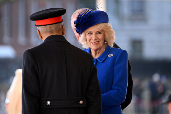 Camilla Parker Bowles, reine consort d'Angleterre - Cérémonie d'accueil du président de l'Afrique du Sud, en visite d'état à Londres le 22 novembre 2022. 