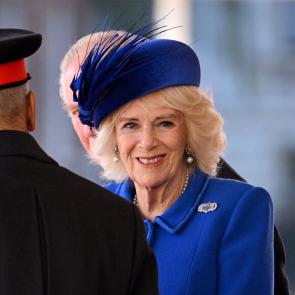 Camilla Parker Bowles, reine consort d'Angleterre - Cérémonie d'accueil du président de l'Afrique du Sud, en visite d'état à Londres le 22 novembre 2022. 