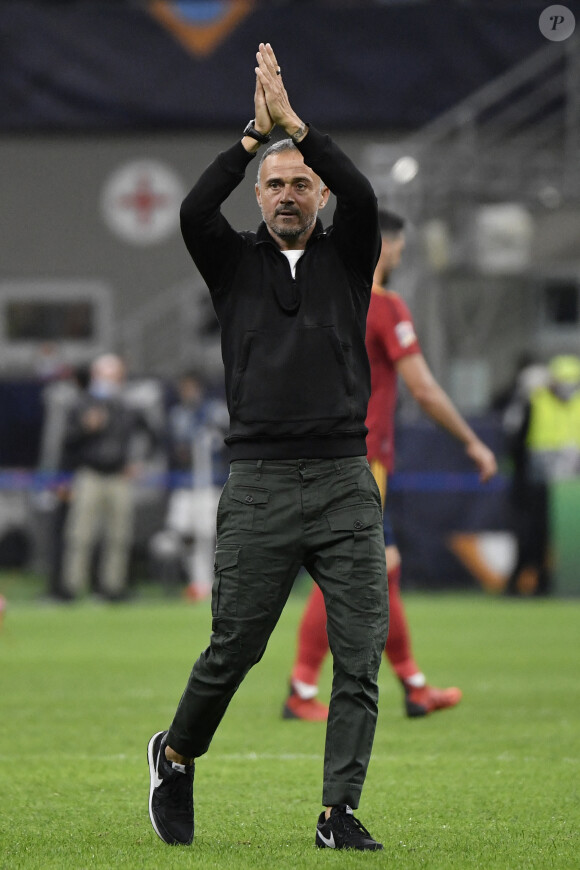 Luis Enrique - Ligue des Nations : l'Espagne (2) fait tomber l'Italie (1) et accède à la finale à Milan en Italie le 6 octobre 2021. Indide/Panoramic/bestimahe