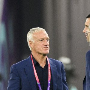 Didier Deschamps entraineur / Selectionneur France et ses adjoints Guy Stephan - entraineur adjoint (Fra) - Ambiace avant le match du groupe D opposant la France au Danemark lors de coupe de Mondet à Doha au Qatar le 25 novembre 2022. 