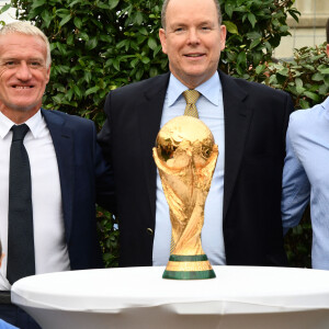 Didier Deschamps, le prince Albert II de Monaco, Dylan Deschamps durant l'inauguration du Stade de football Didier Deschamps à Cap d'Ail le 12 septembre 2018. © Bruno Bebert / Bestimage 