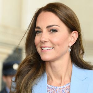 Catherine (Kate) Middleton, duchesse de Cambridge, visite le musée Fitzwilliam de l'Université de Cambridge, Royaume Uni, le 23 juin 2022. Le couple princier va découvrir une peinture d'eux-mêmes qui sera révélé au public pour la première fois. 