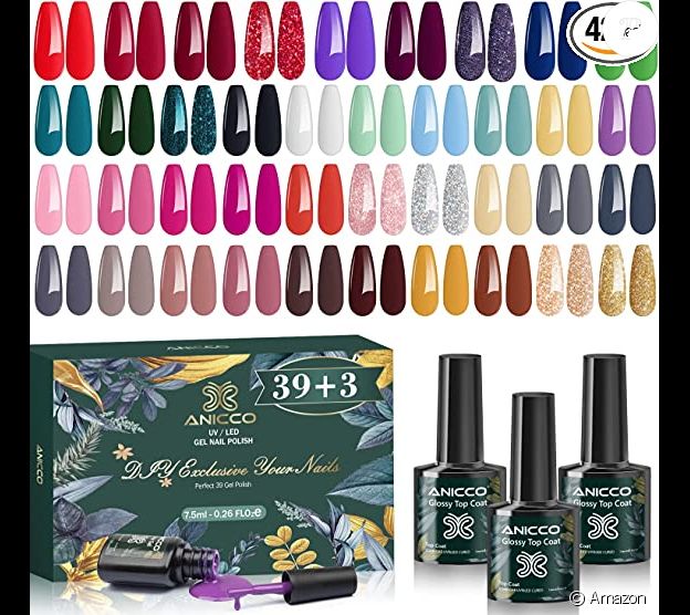 Testez une multitude de couleurs avec ce coffret Anicco vernis semi-permanent 42 pièces
