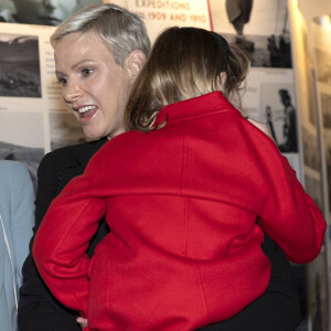 La princesse Charlene de Monaco porte la princesse Gabriella - Le prince Albert II de Monaco inaugure l'exposition l'exposition "Sailing the Sea of Science, Scientist and explorer. Prince Albert Ier and the early norwegian exploration of Svalbard " au Fram Museum à Oslo le 22 juin 2022.