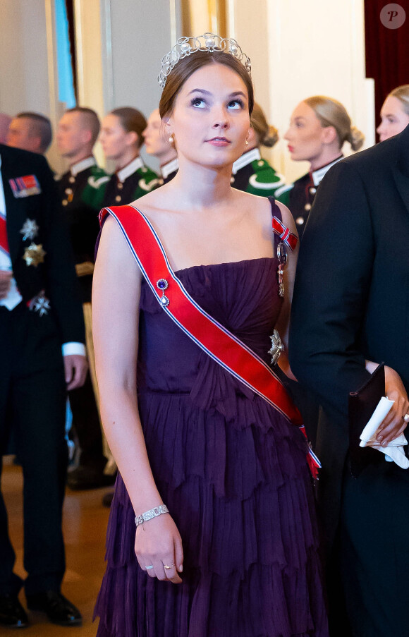 La princesse Ingrid Alexandra de Norvège lors du dîner organisé à l'occasion de son 18ème anniversaire de la princesse Ingrid Alexandra au Palais d'Oslo, le 17 juin 2022. 