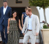 Le prince Harry, duc de Sussex, et Meghan Markle, duchesse de Sussex, se rendent à la résidence de l'ambassadeur à Cape Town. Le 24 septembre 2019.