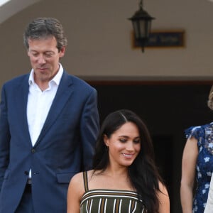 Le prince Harry, duc de Sussex, et Meghan Markle, duchesse de Sussex, se rendent à la résidence de l'ambassadeur à Cape Town. Le 24 septembre 2019.