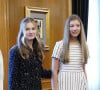 La princesse Leonor et L'infante Sofia d'Espagne reçoivent les lauréats du 30ème Prix Princesse des Asturies à l'hôtel Reconquista à Oviedo, Espagne