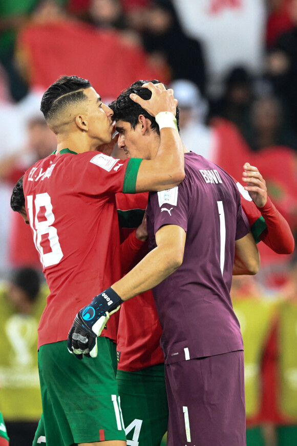 Yassine Bounou - Match "Maroc - Espagne (tab 3-0)" lors de la Coupe du Monde 2022 au Qatar, le 6 décembre 2022. © Philippe Perusseau/Bestimage