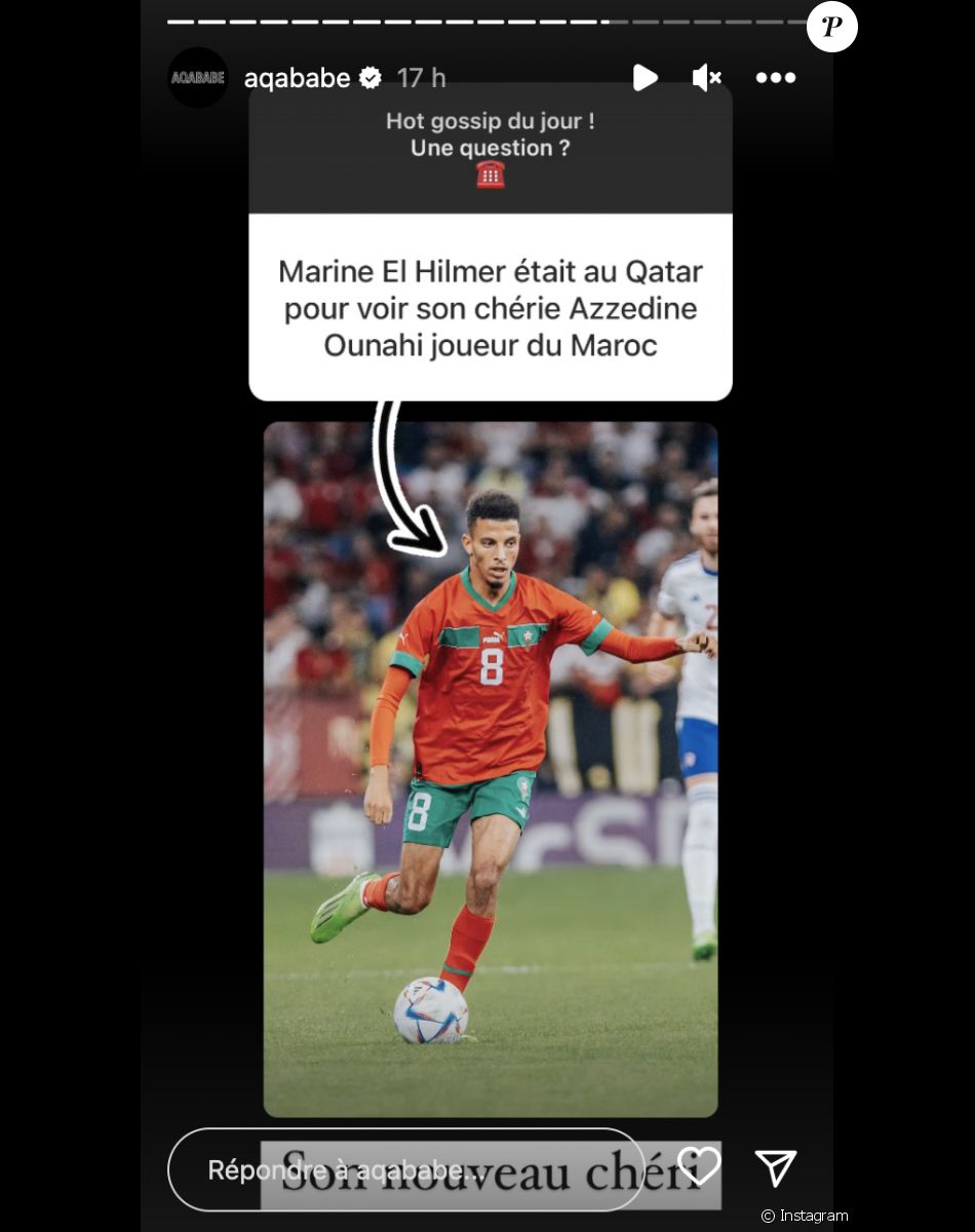 Marine En Couple Avec Un Joueur Marocain Marine El Himer en couple avec un footballeur de la Coupe du monde ? Son  "objectif" révélé... - Purepeople