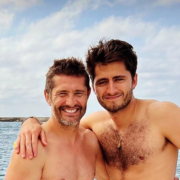 Bixente Lizarazu avec son fils Tximista à Saint-Jean-de-Luz.