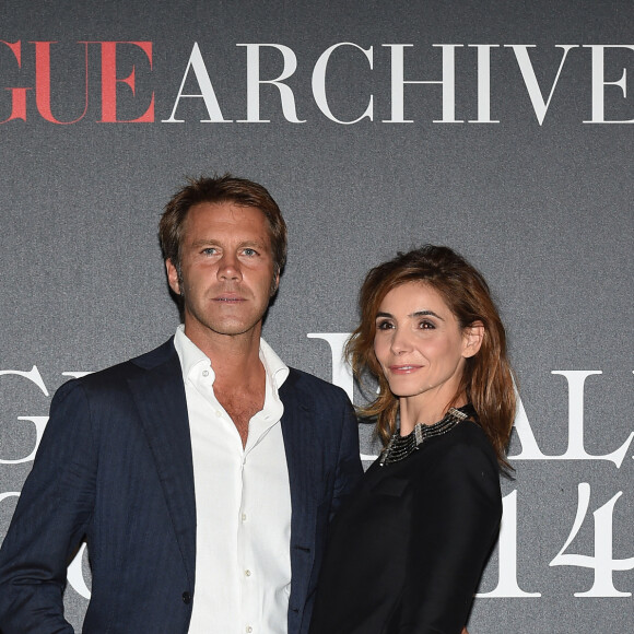 Le prince Emmanuel Philibert de Savoie et Clotilde Courau (princesse de Savoie) - Photocall de la soirée "Vogue 50 Archive" à Milan. Le 21 septembre 2014 