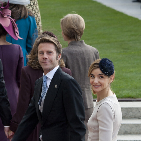 Le prince Emmanuel Philibert de Savoie et la princesse Clotilde de Savoie (Clotilde Courau) - Invites au mariage religieux du prince Guillaume de Luxembourg et de la comtesse Stephanie de Lannoy a la cathedrale Notre-Dame de Luxembourg, le 20 octobre 2012. 