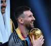 Lionel (Leo) Messi lors de la finale " Argentine - France " de la Coupe du Monde 2022 au Qatar (FIFA World Cup Qatar 2022) le 18 Decembre 2022. © Philippe Perusseau / Bestimage
