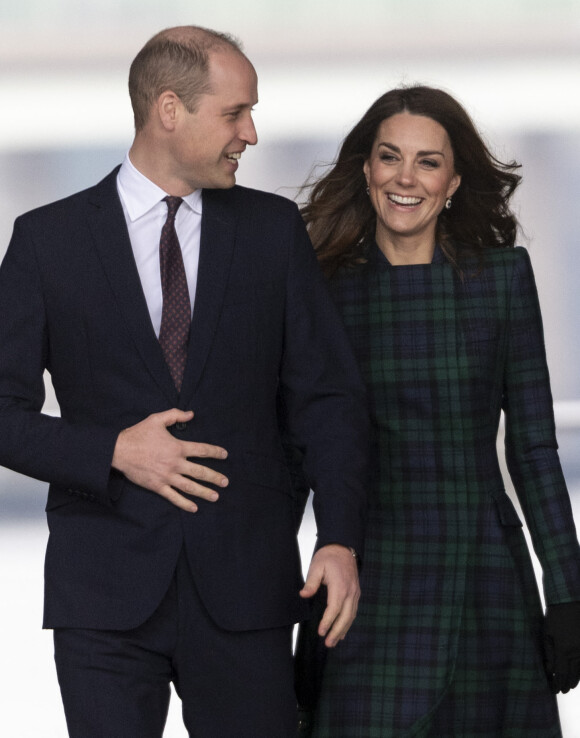Le prince William, duc de Cambridge, et Catherine Kate Middleton (Comtesse de Strathearn en Ecosse) arrivent à Dundee pour l'inauguration du musée du design V&A, Ecosse le 29 janvier 2019. 