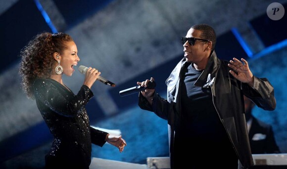 Alicia Keys et Jay-Z lors des Brit Awards, à Londres, le 16 février 2010 !