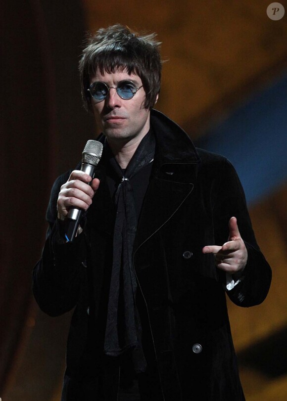Liam Gallagher lors des Brit Awards, à Londres, le 16 février 2010 !
