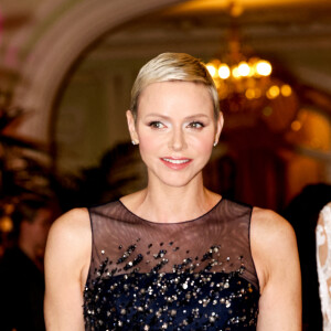 La princesse Charlène de Monaco au "Bal de Noël" à l'Hôtel Hermitage à Monaco, le 9 décembre 2022. Une vente aux enchères a eu lieu au profit de la Foundation Princesse Charlene. © Claudia Albuquerque/Bestimage 