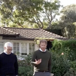 Captute d'écran du prince Harry lors d'un interview par l'animateur Anderson Cooper sur la chaîne américaine CBS pour l'émission "60 Minutes" avant la sortie de son autobiographie, aux Etats-Unis. © JLPPA/Bestimage 