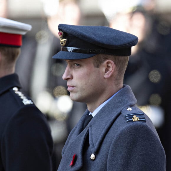 Le prince Harry, duc de Sussex, le prince William, duc de Cambridge - La famille royale d'Angleterre lors du National Service of Remembrance à Londres le 10 novembre 2019. 