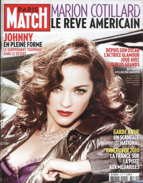 Marion Cotillard en couverture de Paris Match