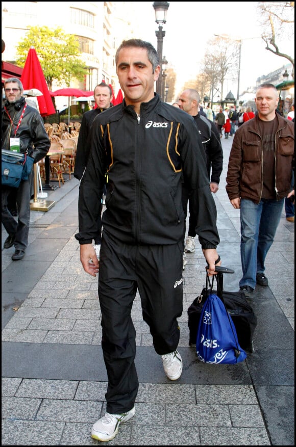 Laurent Jalaber au marathon de Paris en 2010
