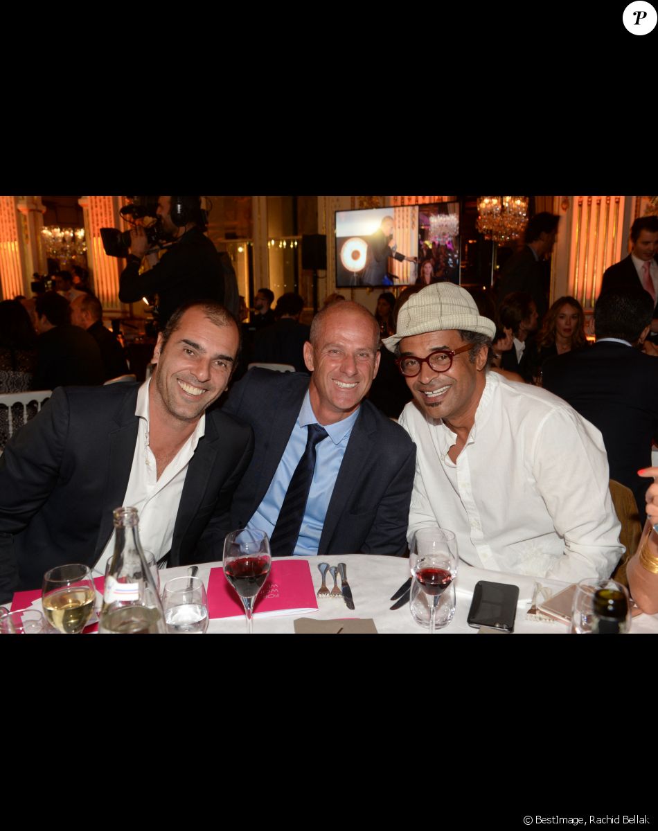 Exclusif - Cédric Pioline, Guy Forget, Yannick Noah lors du dîner de la fondation ARC au restaurant de l'hôtel The Peninsula à Paris le 10 octobre 2016. © Rachid Bellak / Bestimage