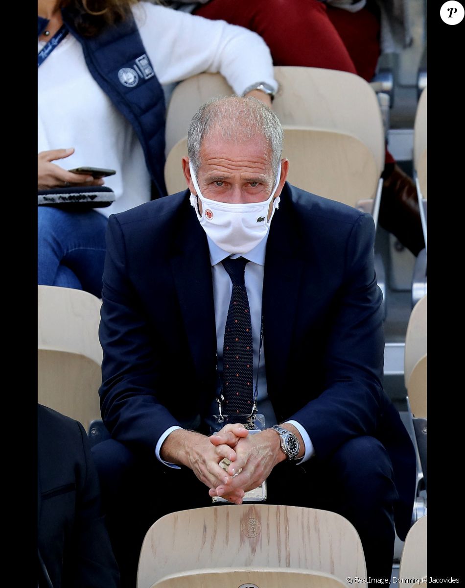 Guy Forget - O.Meunier et P.H.Mathieu ont remporté le tournoi de tennis du programme "Stars, Set et Match", dont la marque française "Hair rituel by Sisley" est le partenaire officiel, sur le court Simonne-Mathieu dans le cadre des Internationaux de Roland Garros à Paris. Le 7 Octobre 2020 © Dominique Jacovides / Bestimage