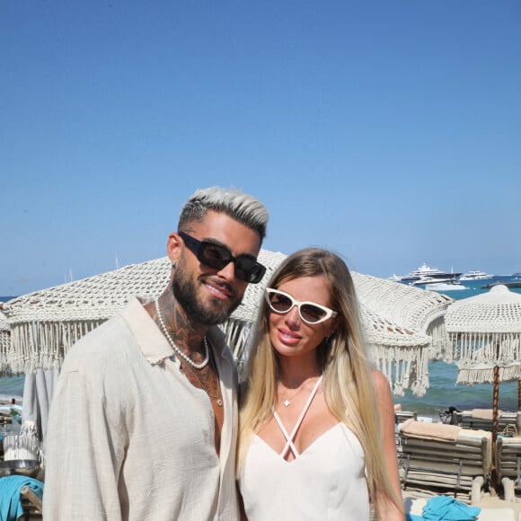 Exclusif - Thibault Garcia et sa femme Jessica Thivenin (Les Marseillais) - Hublot fête l'arrivée de la nouvelle Big Bang Unico à la boutique de Saint-Tropez au restaurant Verde Beach à Ramatuelle, Côte d'Azur, France, le 12 juillet 2022. © Luc Boutria/Nice Matin/Bestimage 